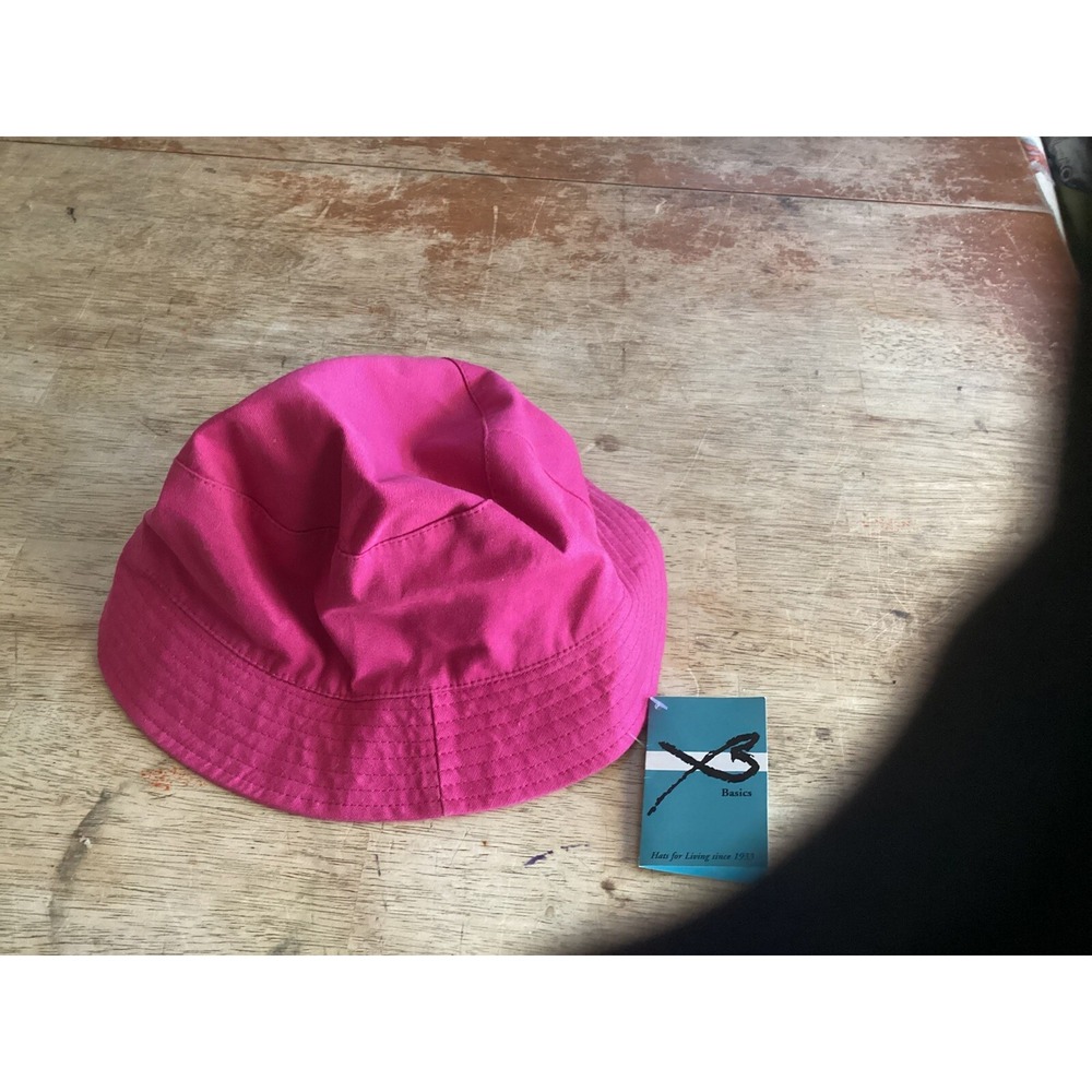 Betmar New York Fuchsia Pink Cotton Blend Canvas Beach Bucket Hat Women Size L